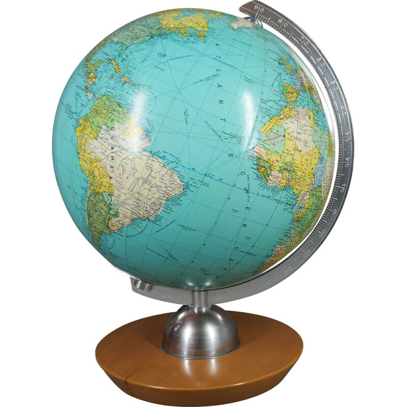 Vintage illuminated globe by Jro Verlag for Munich, Germany 1940s