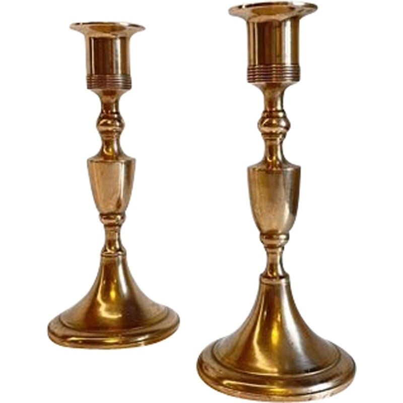 Pair of Scandinavian vintage candlesticks by Scandia Malm, Sweden