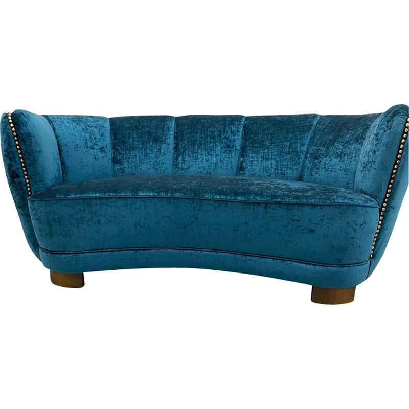 Danish vintage blue sofa, 1940s