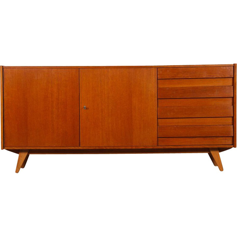 Vintage oakwood sideboard by Jiroutek for Interier Praha, 1960