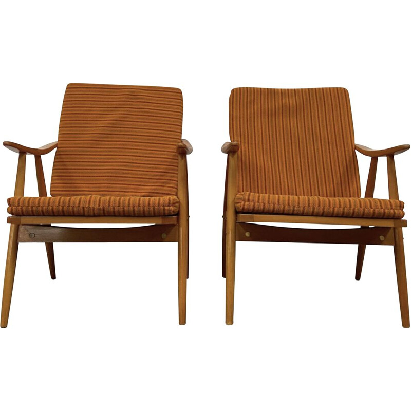 Paire de fauteuils vintage Ton, 1960