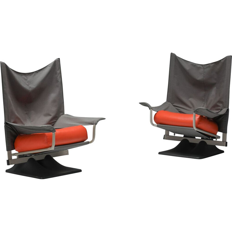 Pair of vintage armchairs "Aeo" by Paolo Deganello, 1973