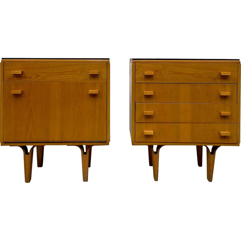 Pair of vintage night stands by Frantisek Mezulanik for Nový domov np Spišská Nová Ves, 1970s