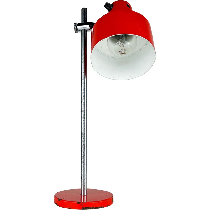 Lampe de bureau réglable rouge, Italie 1960