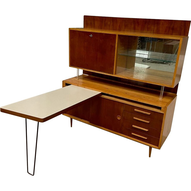 Vintage highboard with pull-out table, 1960s