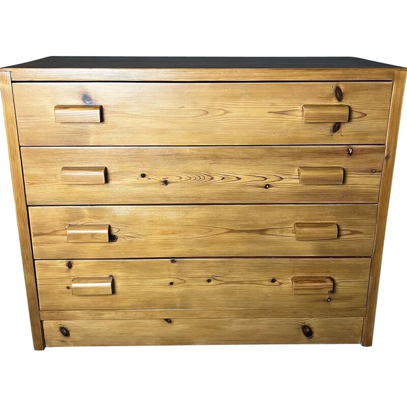 Vintage pine chest of 4 drawers, 1980