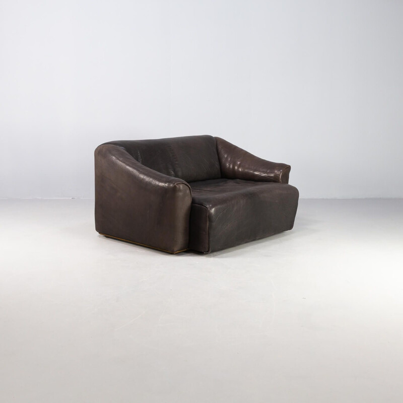 Vintage DeSede "DS47" leather two seat sofa, 1970s
