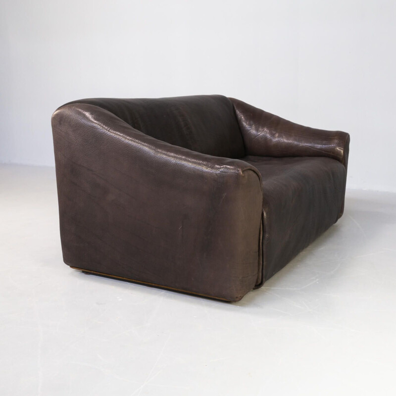 Vintage DeSede "DS47" leather two seat sofa, 1970s