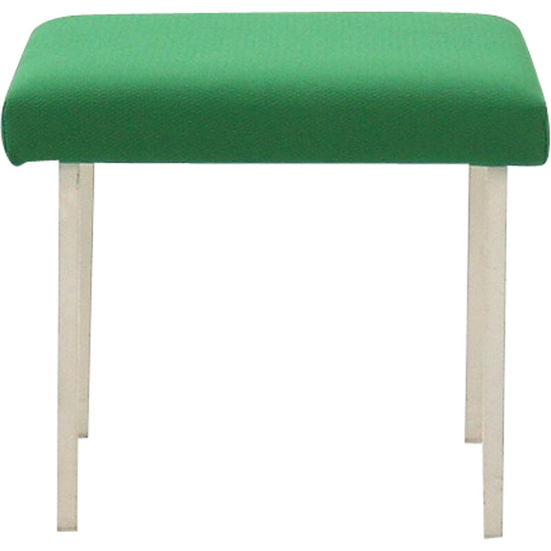 Convertible footstool with new green fabric - 1960s