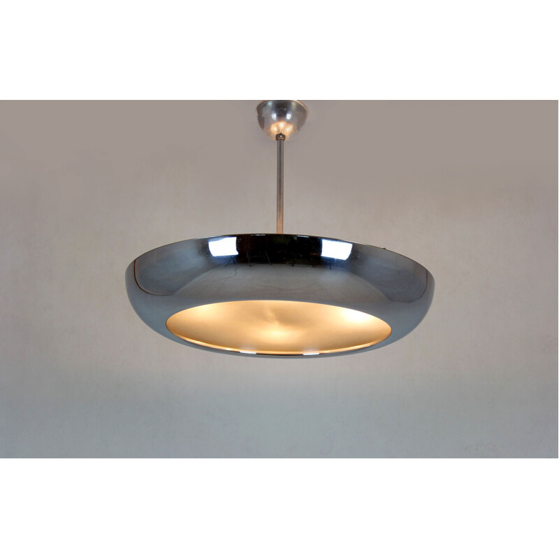 Bauhaus vintage Ufo pendant lamp by Josef Hurka for Napako, 1930s