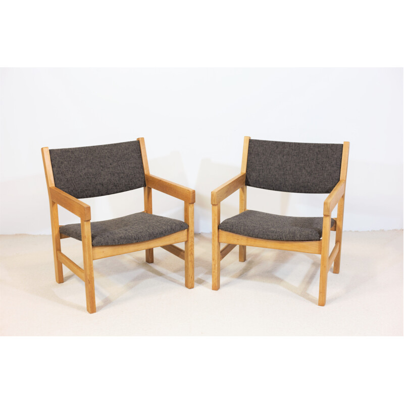 Pair of vintage oak armchairs "GE 151" by Hans J.Wegner for Getama, Denmark