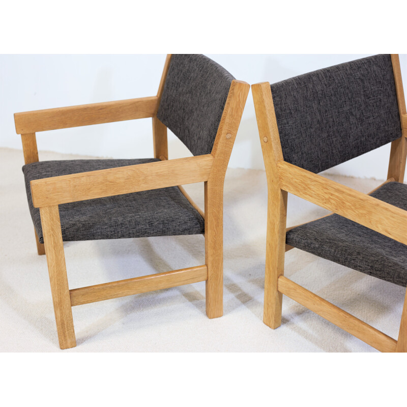 Pair of vintage oak armchairs "GE 151" by Hans J.Wegner for Getama, Denmark