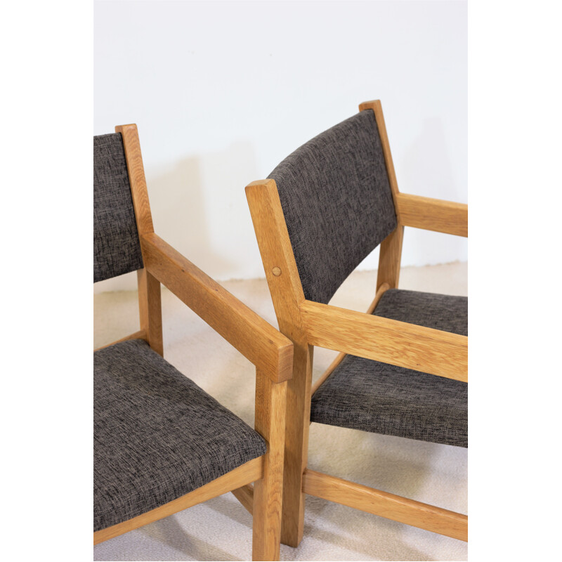 Pair of vintage oak armchairs "GE 151" by Hans J.Wegner for Getama, Denmark