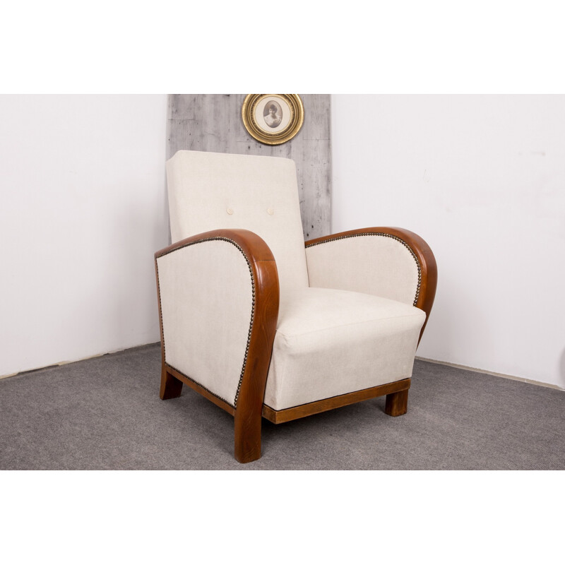 Hungarian armchair in fabric - 1940s