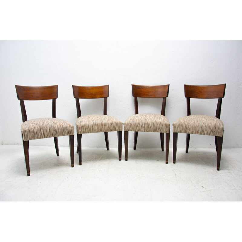 Set of 4 vintage dining chairs H-40 by Jindřich Halabala, Czechoslovakia 1930s