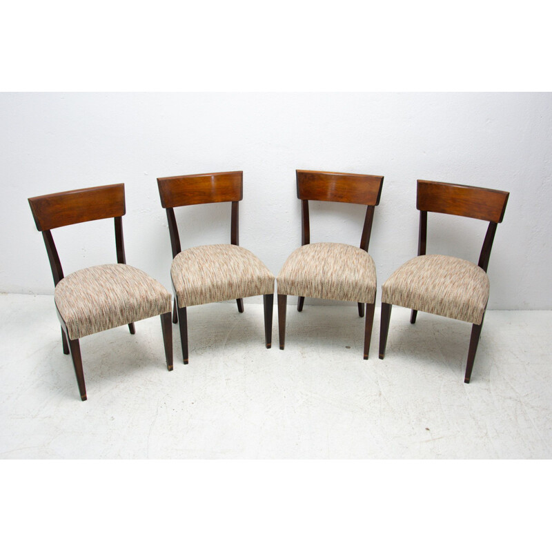 Set of 4 vintage dining chairs H-40 by Jindřich Halabala, Czechoslovakia 1930s