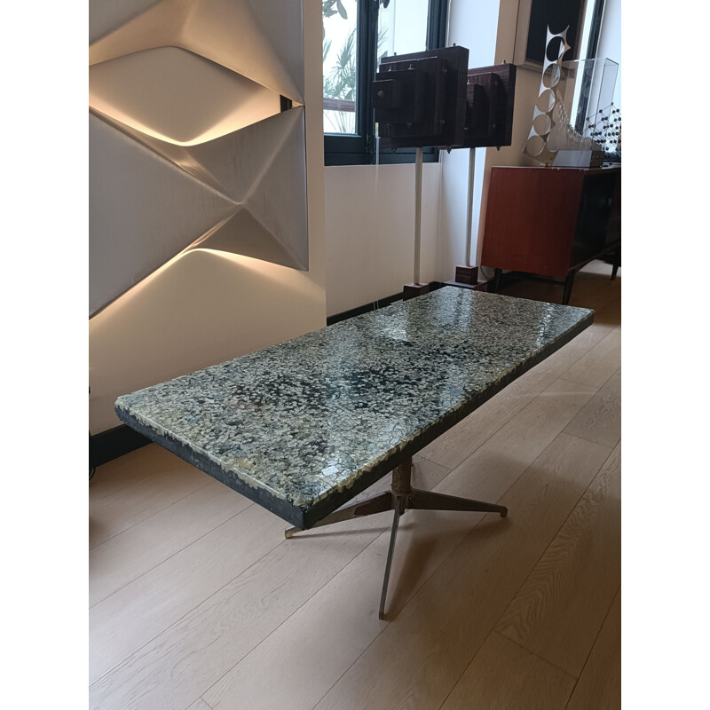 Vintage stone and resin coffee table, 1960