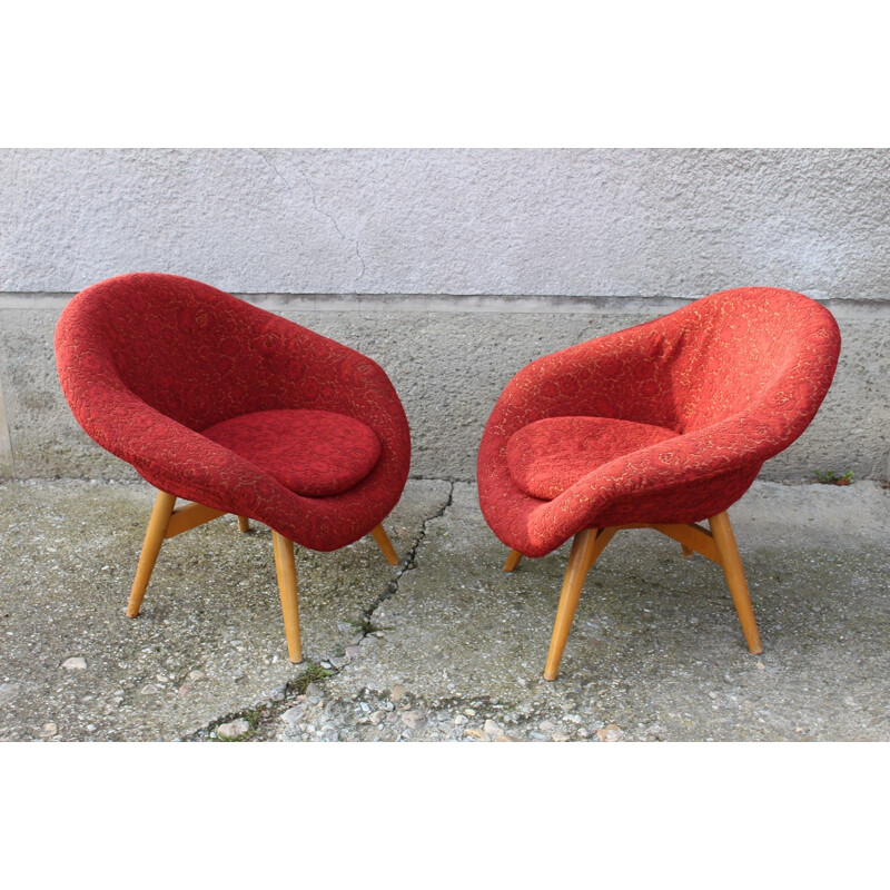 Pair of Czech "Cocktail" armchairs, Frantisek JIRAK - 1950s