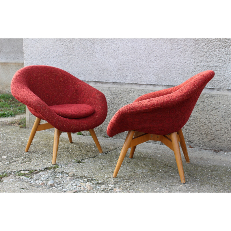 Pair of Czech "Cocktail" armchairs, Frantisek JIRAK - 1950s