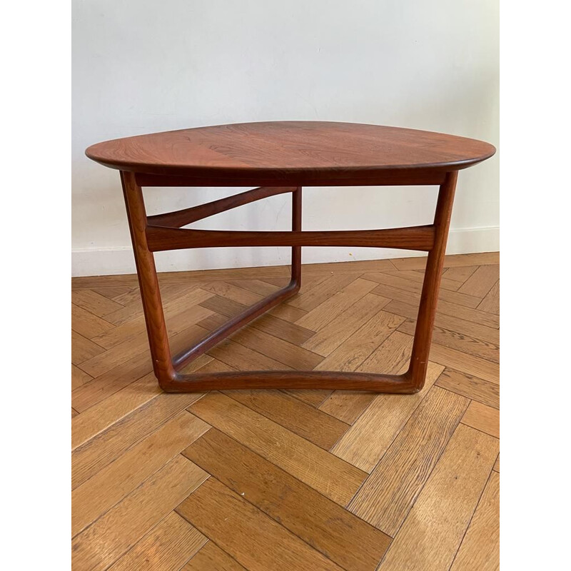 Vintage folding side table by Peter Hvidt & Orla Mølgaard-Nielsen for France & Daverkosen, Denmark 1950