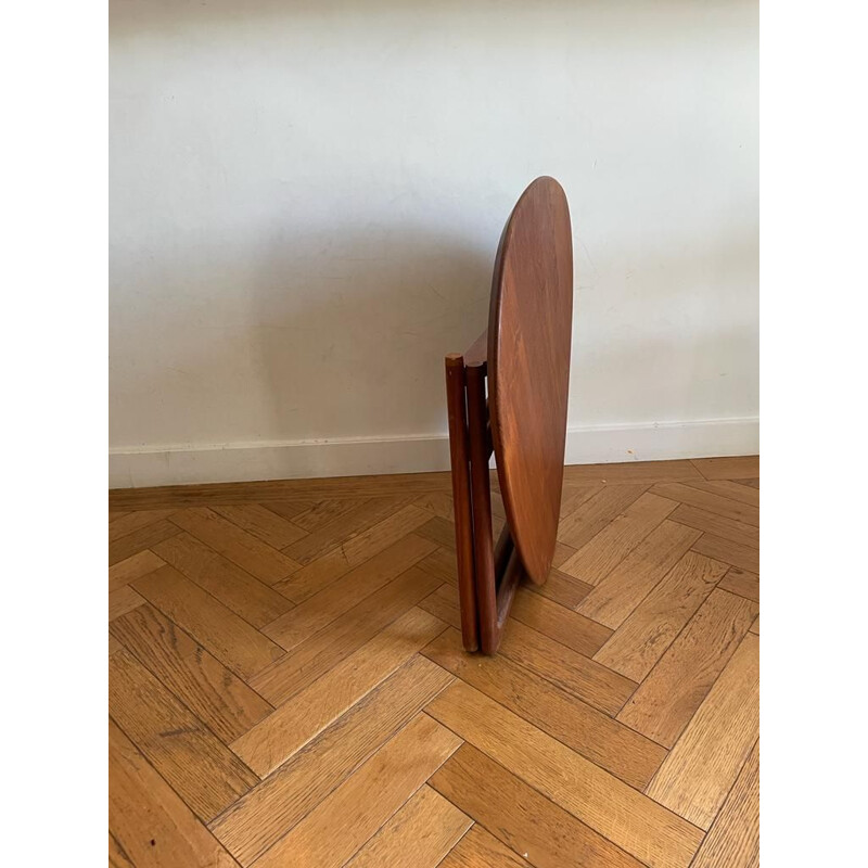 Vintage folding side table by Peter Hvidt & Orla Mølgaard-Nielsen for France & Daverkosen, Denmark 1950