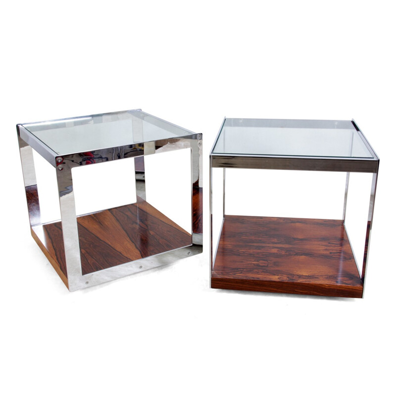 Pair of Merrow Associates side tables in rosewood - 1960s