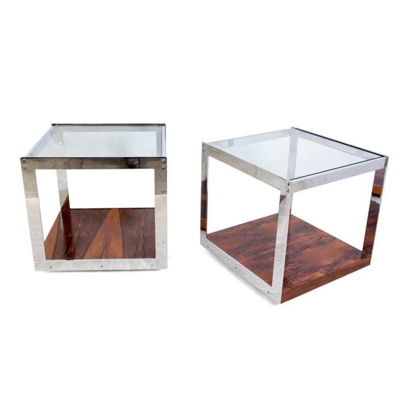 Pair of Merrow Associates side tables in rosewood - 1960s