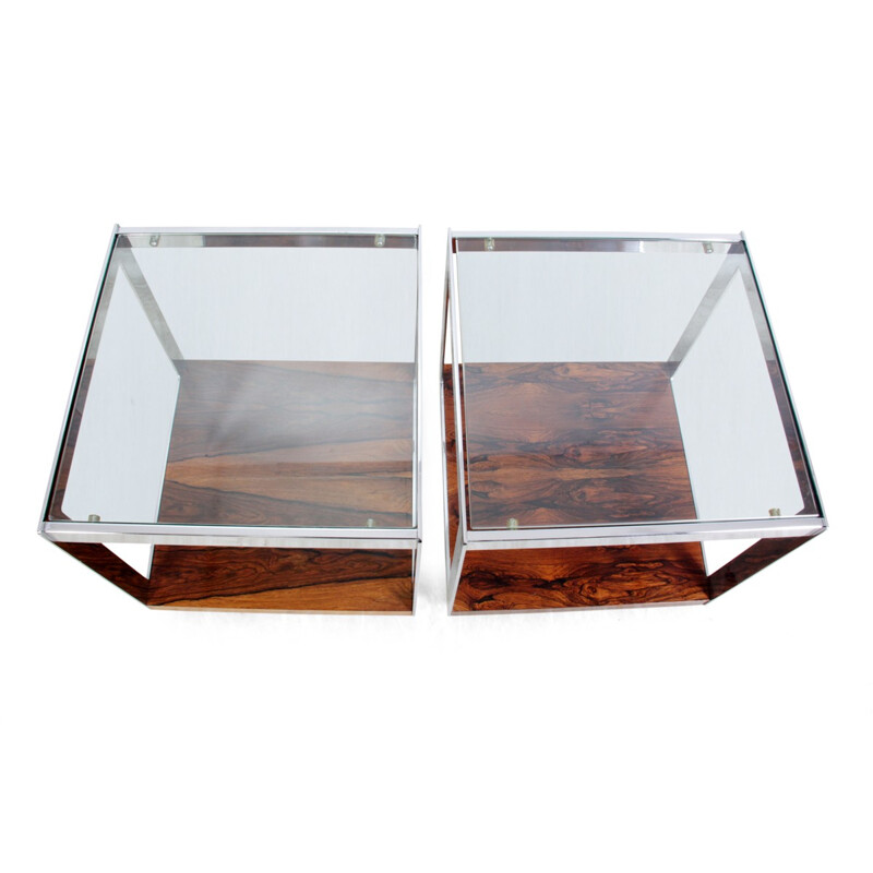 Pair of Merrow Associates side tables in rosewood - 1960s