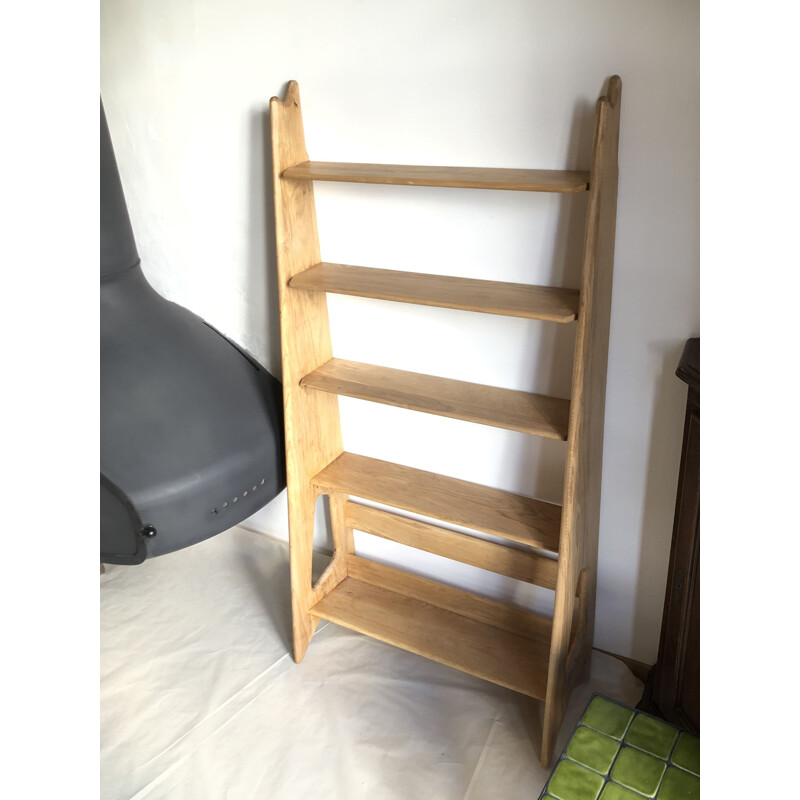 Vintage oak shelf by Pierre Cruège