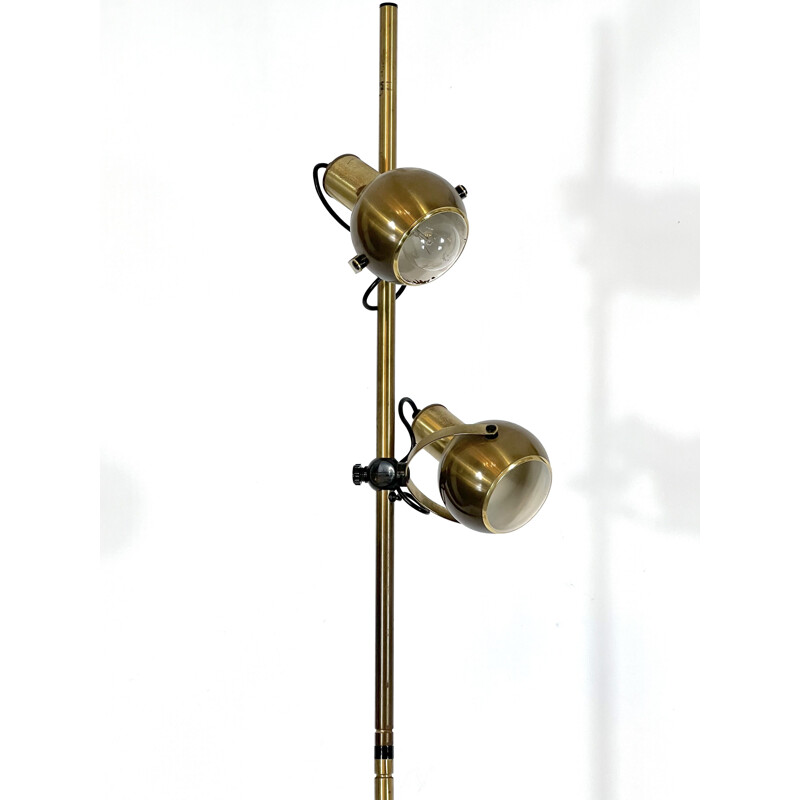 Vintage brass orientable floor lamp by Reggiani, Italy 1970s