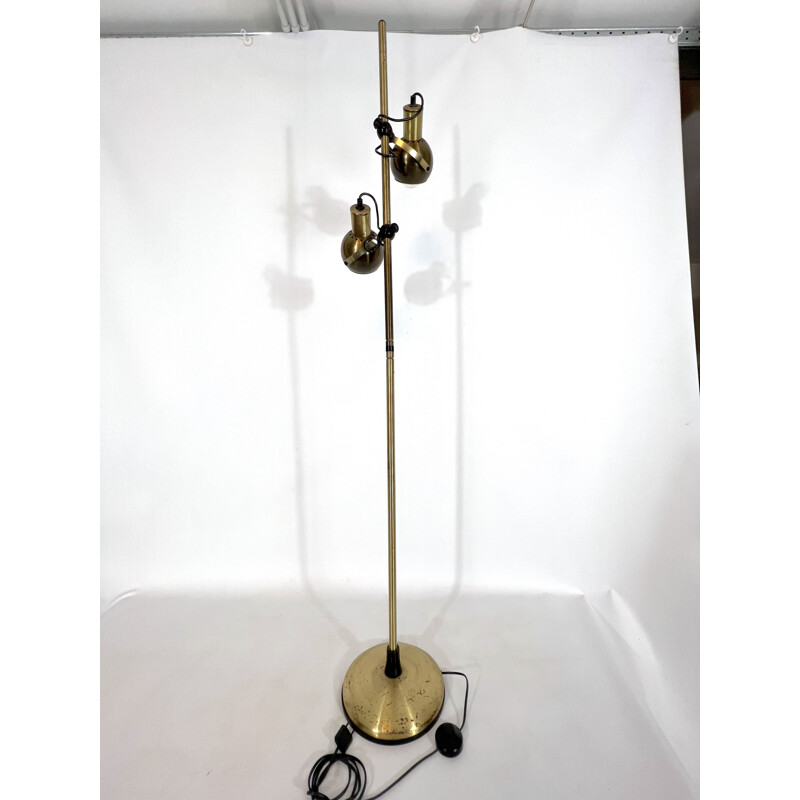 Vintage brass orientable floor lamp by Reggiani, Italy 1970s