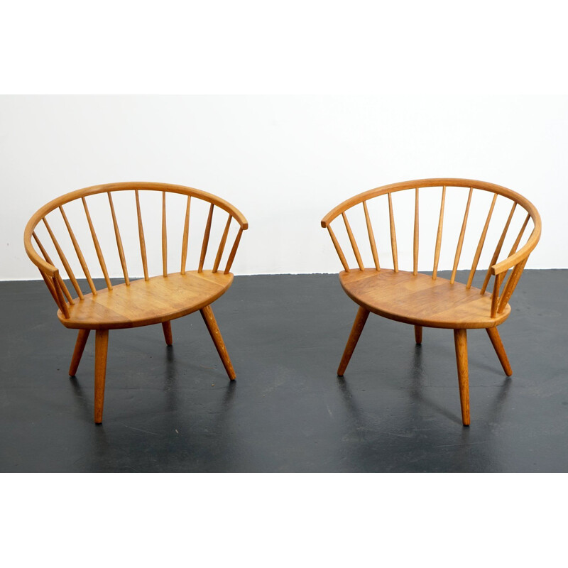 Pair of vintage Arka armchairs by Yngve Ekström for Stolab Sweden, 1950s