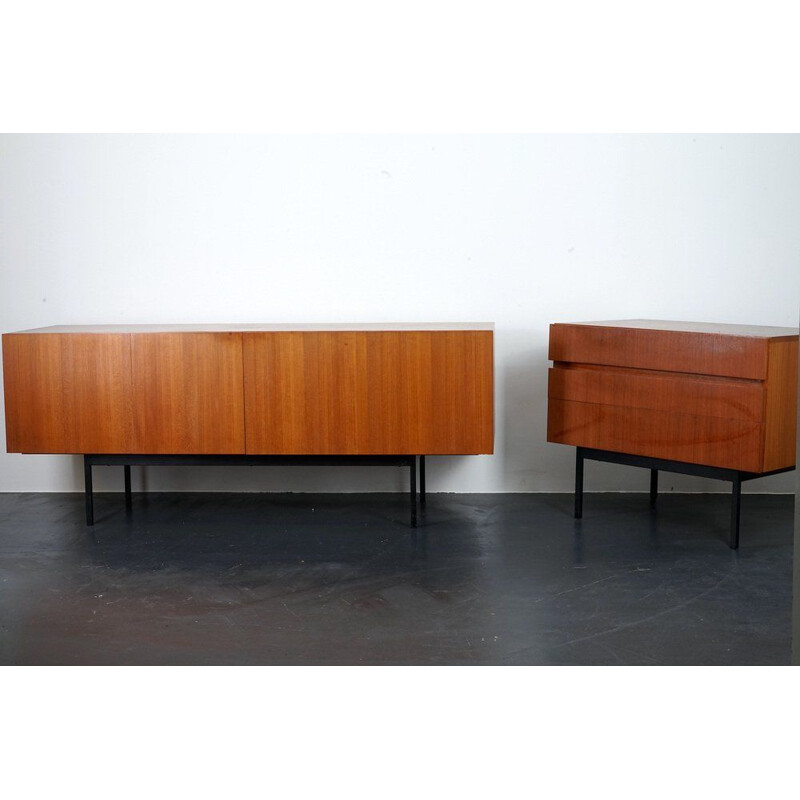 Pair of vintage teak threads by Dieter Wäckerlin for Behr, 1960.