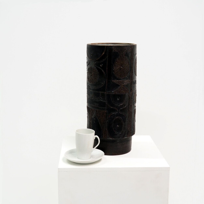 Vintage ceramic art vase from Perignem, Belgium 1970