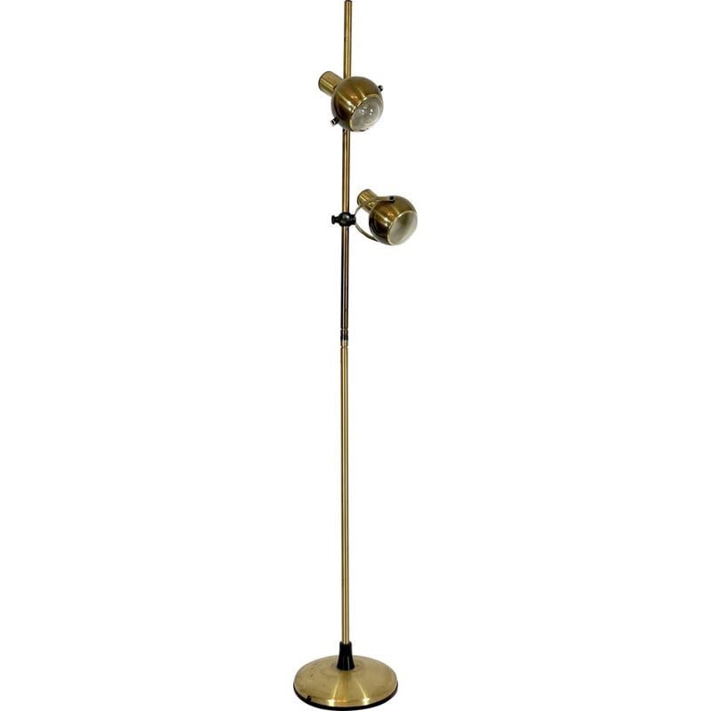 Vintage brass orientable floor lamp by Reggiani, Italy 1970s