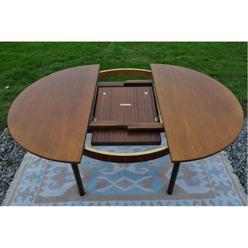 Vintage circular teak dining table by A H McIntosh, Scotland 1960s