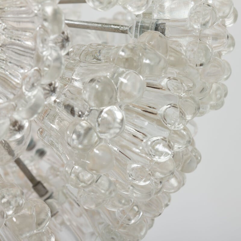 Vintage murano glass chandelier Venini style, Italy 1970