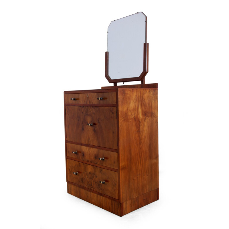 Vintage storage unit with removable mirror - 1930s