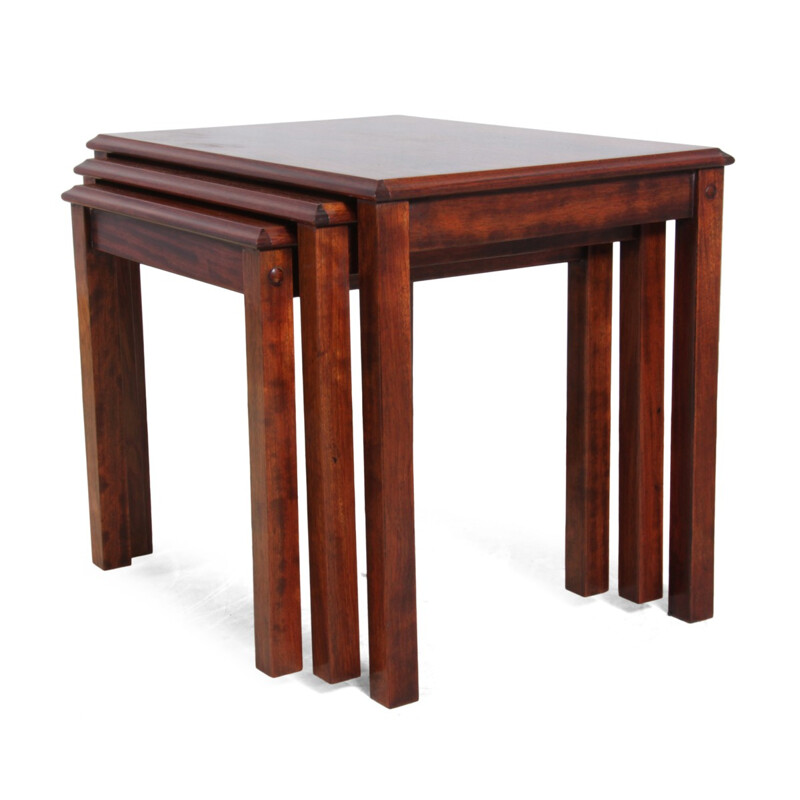 Ensemble de 3 tables gigognes en palissandre - 1970