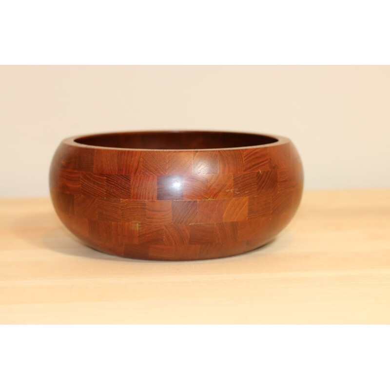Teak vintage bowl with curved edge, Denmark