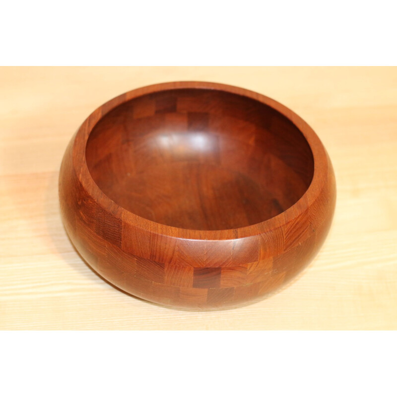 Teak vintage bowl with curved edge, Denmark