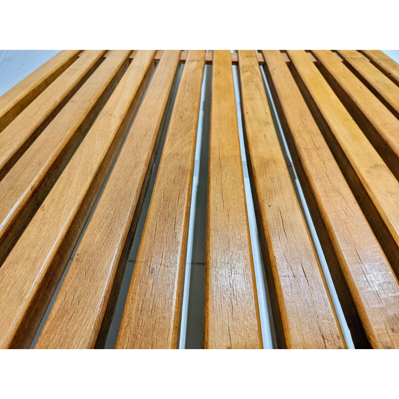 Banquette vintage Cansado en bois de chêne par Charlotte Perriand pour Steph Simon, 1954