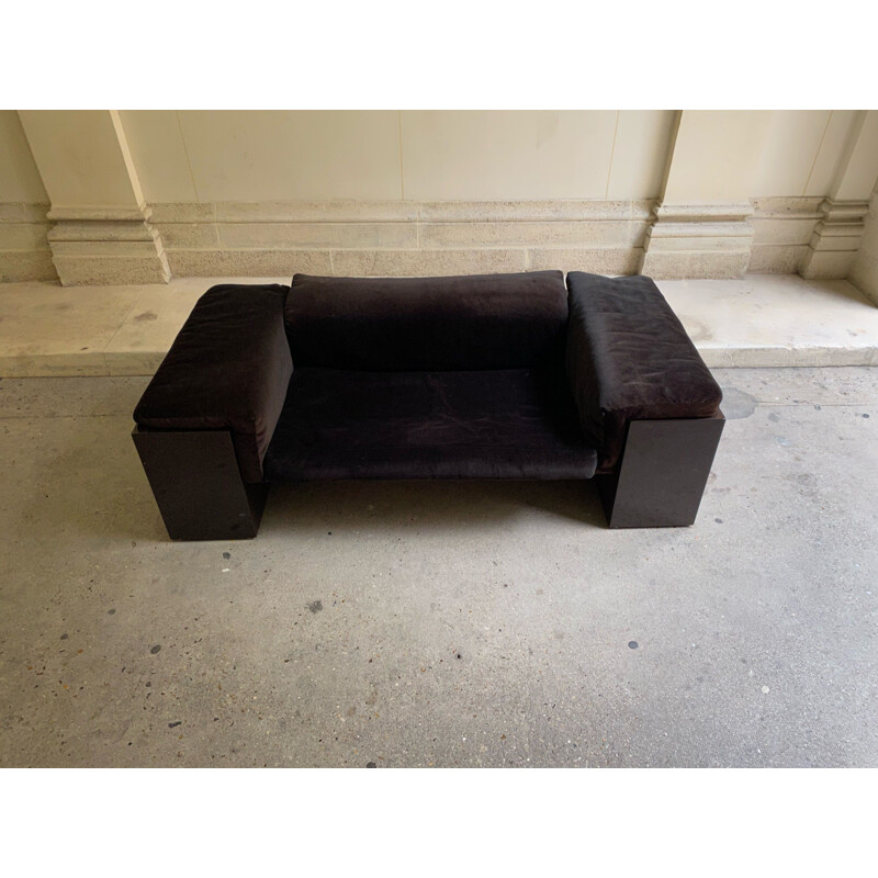 Brigadier vintage velvet sofa by Cini Boeri for Knoll International
