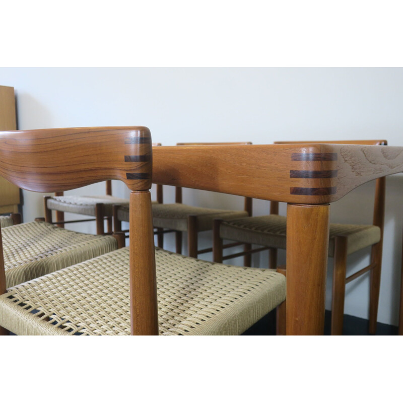 Mid century teak dining set by H.W. Klein for Bramin