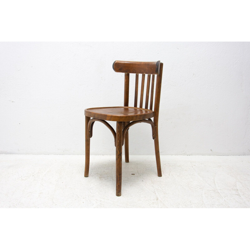 Beechwood and bentwood vintage chair by Thonet, Czechoslovakia 1950s