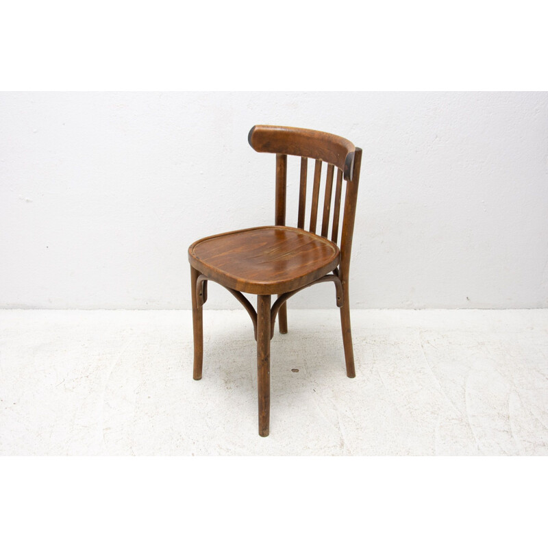 Beechwood and bentwood vintage chair by Thonet, Czechoslovakia 1950s