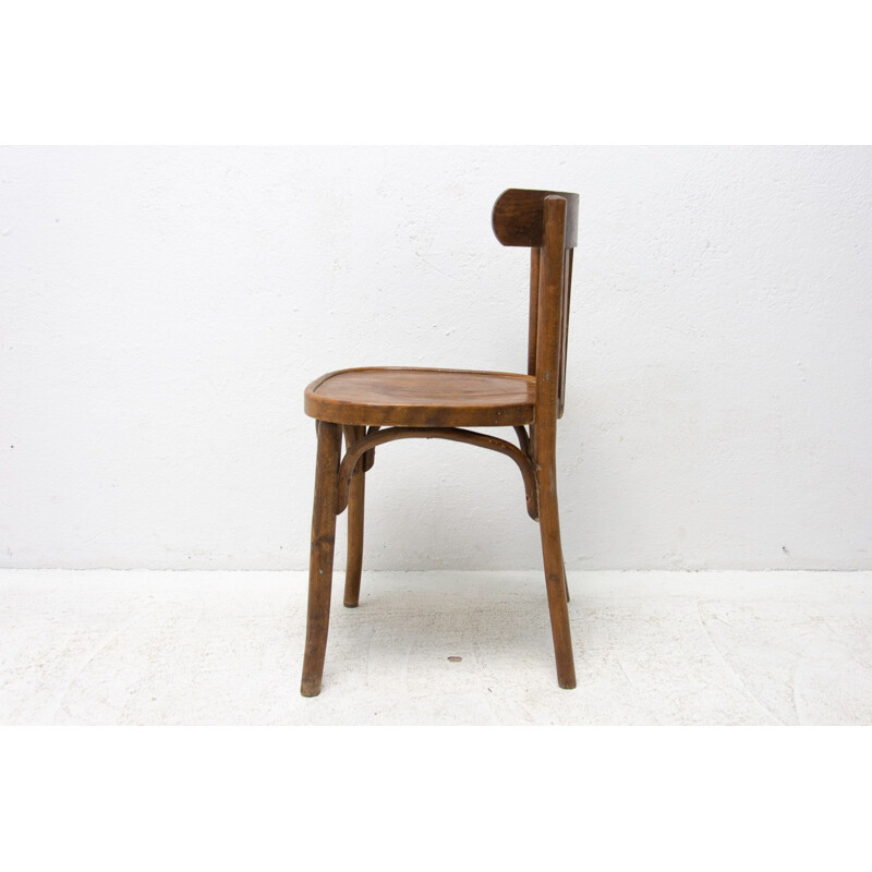 Beechwood and bentwood vintage chair by Thonet, Czechoslovakia 1950s