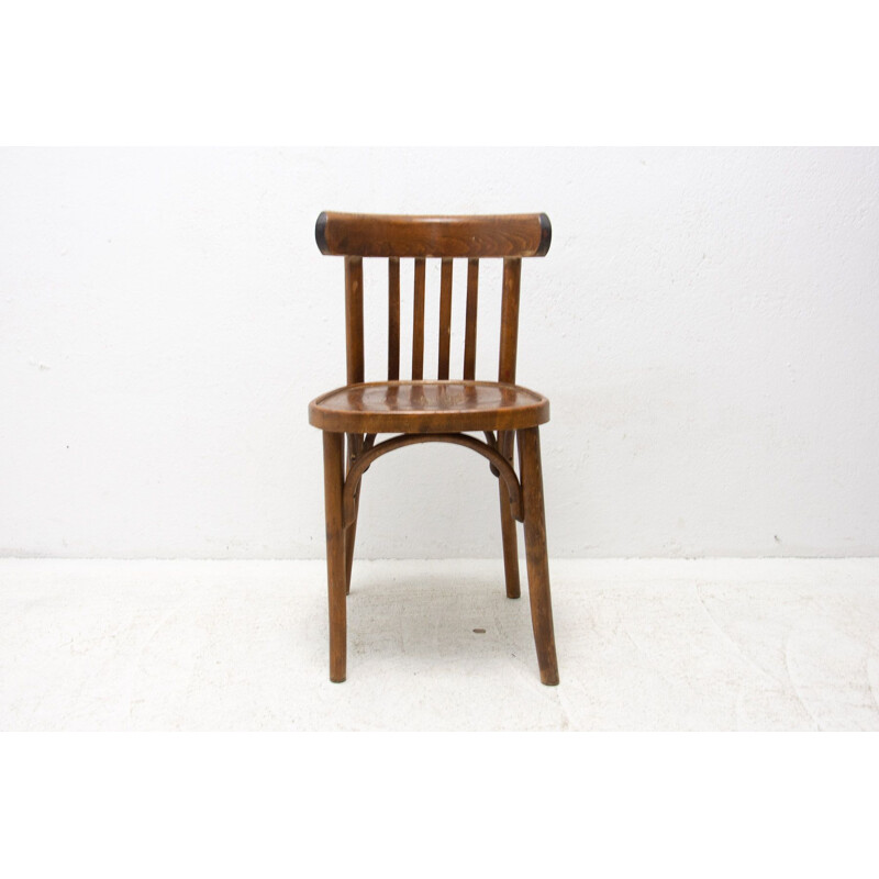 Beechwood and bentwood vintage chair by Thonet, Czechoslovakia 1950s