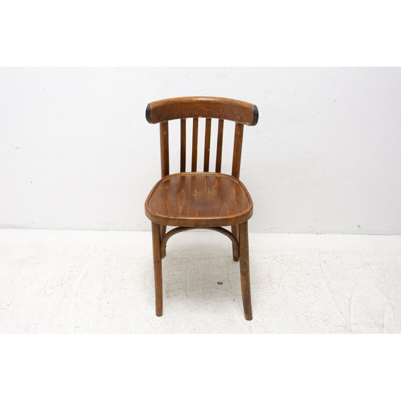 Beechwood and bentwood vintage chair by Thonet, Czechoslovakia 1950s