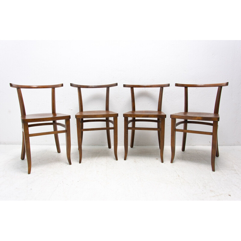 Set of 4 vintage Thonet chairs, Czechoslovakia 1920s